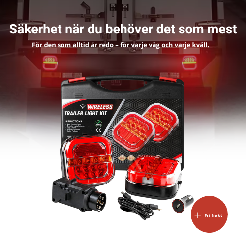 TryggLjus - Trådlöst Släpljuskit, Alltid synlig, alltid säker.